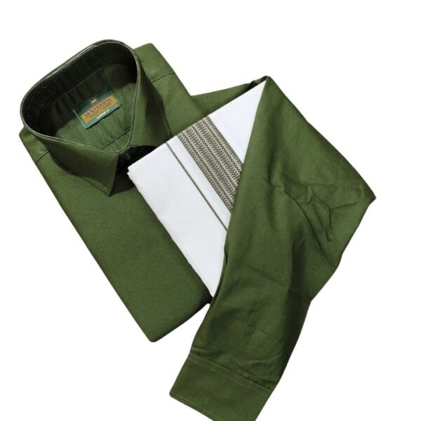 Bottle Green Cotton Dhoti with Shirt – Refreshing Festive Look - MCFBG046.