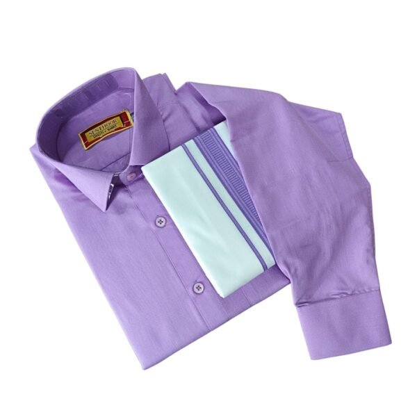 Lavender Cotton Dhoti with Shirt – Regal Traditional Ensemble - MCFL046.