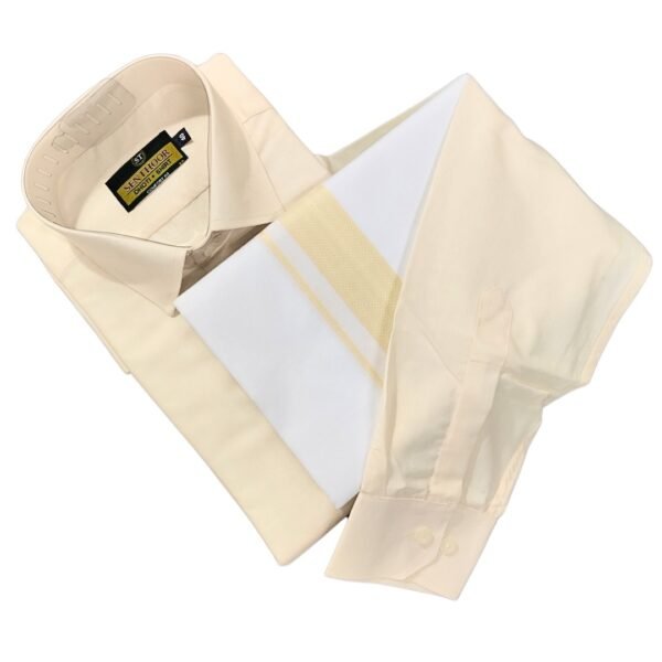 Dark Sandal Cotton Dhoti with Shirt – Modern Tradition - MCFDS040.