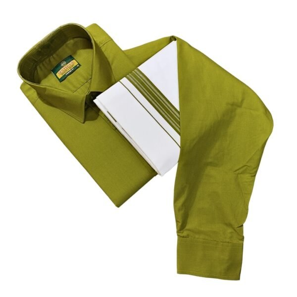 Olive green Cotton Dhoti with Shirt – Radiant Festive Wear - MCHOG044.