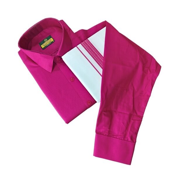 Pink Cotton Dhoti with Shirt – Bold Heritage Look - MCFP046.