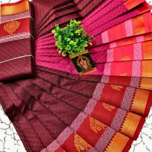 Poonthamil saree filled with Cross Diamond Design - PCDM05