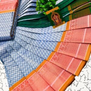 Poonthamil saree filled With Small Box Design - PSBG16