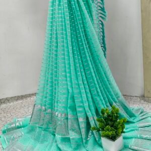 Soft Weave Saree Filled With Aqua Breeze – SLSW-AQA-004