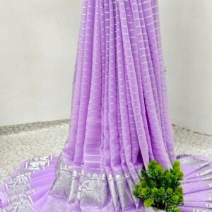 Soft Weave Saree Filled With Lavender Silver – SLSW-LVS-008