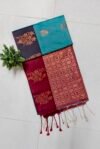 IMG_20260220_154914 Senthoor Soft Silk Saree – Teal & Wine with Elegant Gold Zari Weaving