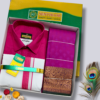 Photoroom-20251223_102600497 (5) Senthoor Premium Pink Dhoti–Shirt–Saree Traditional Wedding Gift Set