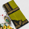 Photoroom-20260127_124943972 (2) Senthoor checked kalyani cotton Lime Green Silk Saree with Black Border & Rich Gold Zari Weaving