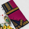Photoroom-20260127_124943972 (8) Senthoor checked kalyani cotton Rani Pink & Navy Blue Silk Saree with Rich Gold Zari Border and Designer Pallu