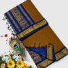 wedding combo set Senthoor checked kalyani cotton Antique Mustard & Royal Blue Silk Saree with Rich Gold Zari Border and Designer Pallu