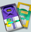 Purple White Dhoti Set