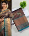 InCollage_20260315_170744154-2 Navy Blue Teal Border Kanjivaram Saree