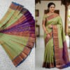 Web_Photo_Editor (8) Olive Green Purple Putta Kanjivaram Saree