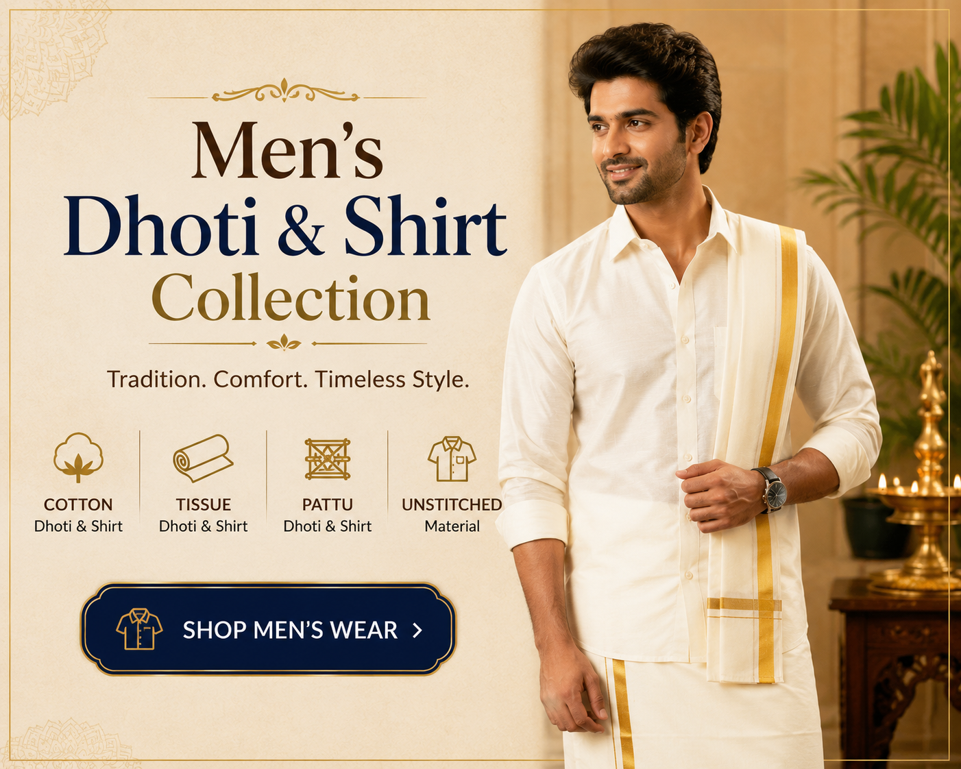 Men's Dhoti and Shirt Collection