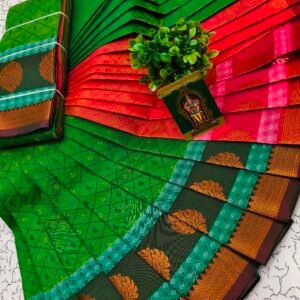 green-pink-peacock-zari-silk-saree