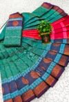 IMG_20250808_122112 Teal Blue & Pink Floral Zari Saree