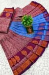 Maroon & Blue Traditional Zari Saree