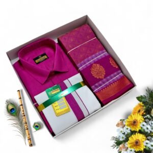 Poonthamil Combo – Rani Pink & Magenta Gold