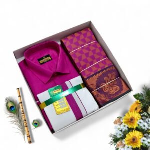 Poonthamil Combo – Rani Pink & Purple Gold