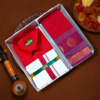 Poonthamil Combo – Bright Red & Maroon Gold