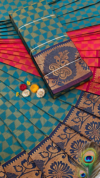 IMG_20251216_113440 (29) Teal Blue & Gold Geometric Zari Silk Saree