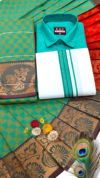 Poonthamil Combo – Turquoise Green & Copper Gold