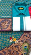 Poonthamil Combo – Teal Blue & Antique Copper