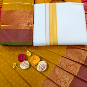 Poonthamil Combo – Mustard Yellow & Copper Gold