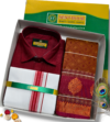 Poonthamil Combo – Maroon & Copper Magenta