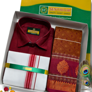 Poonthamil Combo – Maroon & Copper Magenta