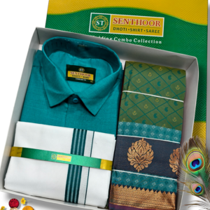Poonthamil Combo – Teal Green & Antique Gold