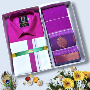 Poonthamil Combo – Hot Pink & Violet Gold