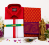 Poonthamil Combo – Classic Red & Orange Gold