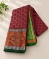 IMG-20260913-WA0029 Maroon & Olive Green Traditional Zari Saree