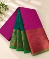 IMG-20260913-WA0032 Dual-Tone Magenta & Emerald Green Traditional Zari Saree