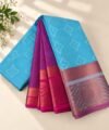 IMG-20260913-WA0034 Sky Blue & Magenta Traditional Zari Saree