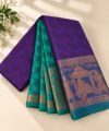 IMG-20260913-WA0039 Royal Purple & Peacock Green Traditional Zari Saree