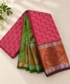 IMG-20260913-WA0044 Pink & Green Traditional Zari Saree