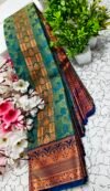 IMG_20250906_163601 Teal Green Traditional Motif Putta Emboss Saree
