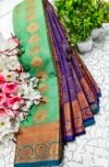 IMG_20250906_163627 Aqua Blue Lotus Motif Putta Emboss Saree