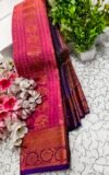 Pink Lotus Motif Putta Emboss Saree