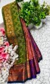 IMG_20250906_172130 Olive Green Traditional Motif Putta Emboss Saree