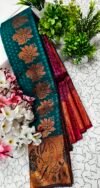 IMG_20250908_123458 Teal Blue Floral Putta Emboss Saree