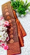 IMG_20250908_123616 Brown Copper Boat Motif Putta Emboss Saree