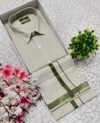 IMG_20250922_172926 Off White Green Tissue Dhoti Shirt Set – Half Hand