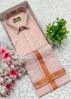 IMG_20250922_182120 Peach Copper Tissue Dhoti Shirt Set – Half Hand