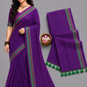 Royal Purple Mul Cotton Saree
