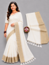 file_00000000170c8211aeaf8c07492bf1db Off-White With Zari Striped Border Mul Cotton Saree