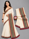 file_0000000019648211a9c0bbdb44f37bf0 Off-White Multi-Stripe Border Mul Cotton Saree