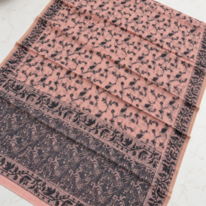 Dusty Pink Fully Thread Work Art Saree